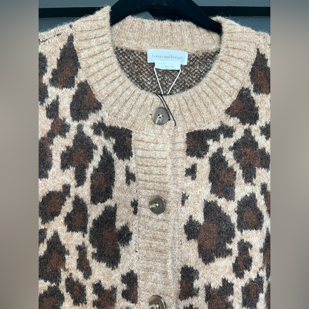 NWT Lovers and Friends Florent Cardigan in Leopard, Size Small - Picture 6 of 12
